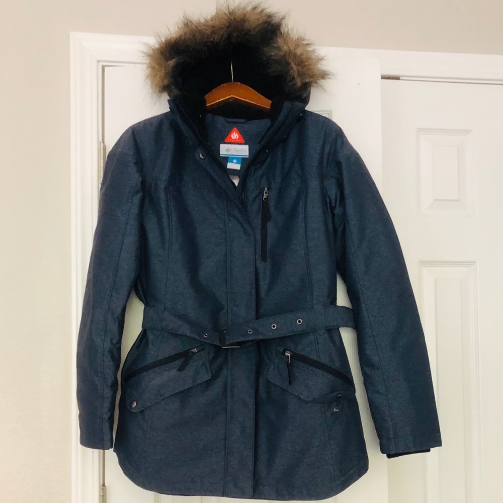 Columbia Parka: Indigo Blue with Omni Heat Tech